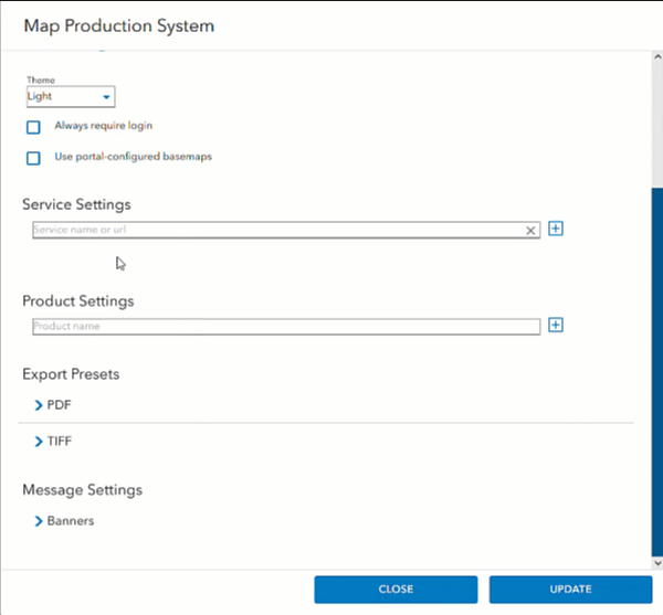 A value is provided to the Service Settings option in the MPS app settings dialog box